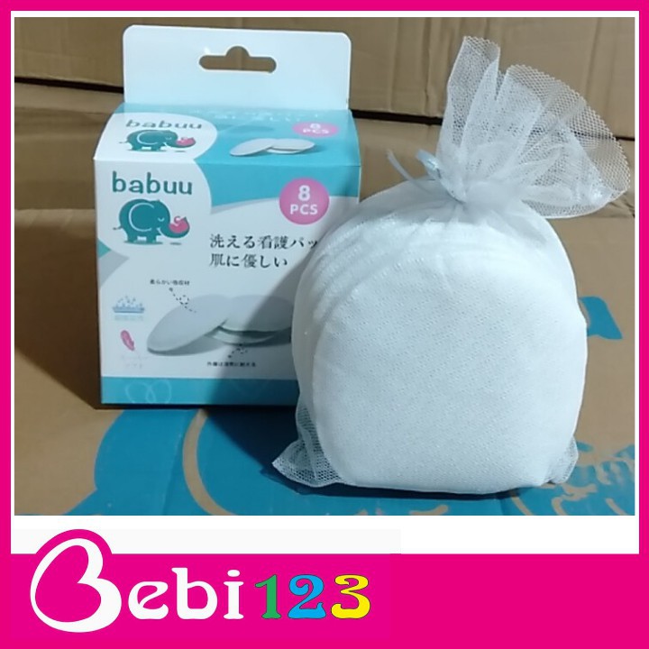 Hộp 8 miếng vải lót thấm sữa giặt được Baby Babuu Nhật Bản cho mẹ