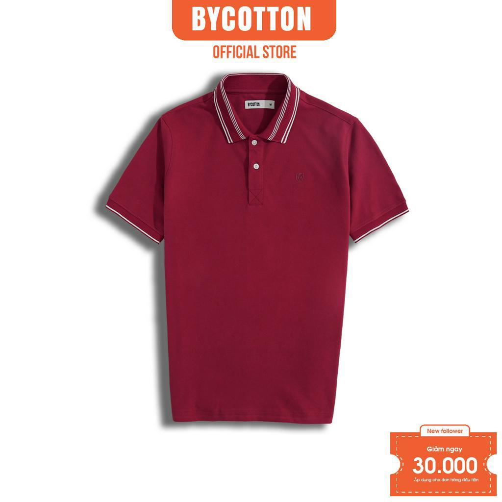 Áo Polo Nam Cao Cấp Có Cổ BY COTTON  Có Cổ Đỏ Đô Bo Tổ Ong
