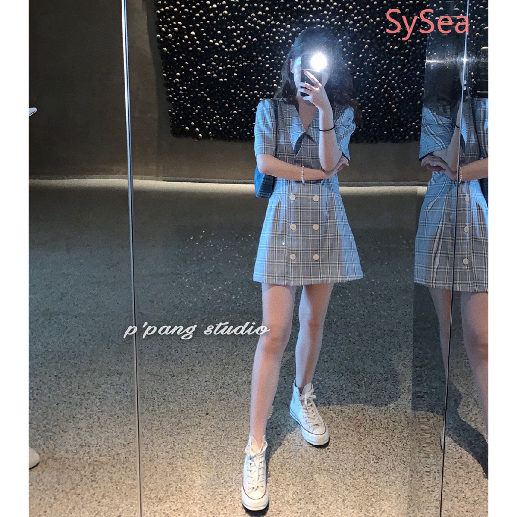 Đầm Midi Tay Ngắn Hoạ Tiết Kẻ Sọc Thời Trang Mùa Hè Cho Phái Nữ