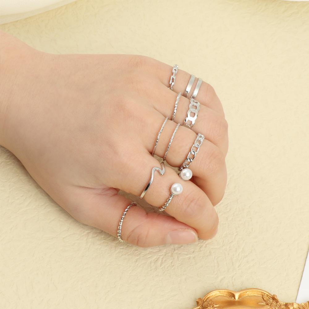 SUMU Bộ Nhẫn Đeo Khớp Ngón Tay Kiểu Dáng Hình Học Phong Cách Vintage