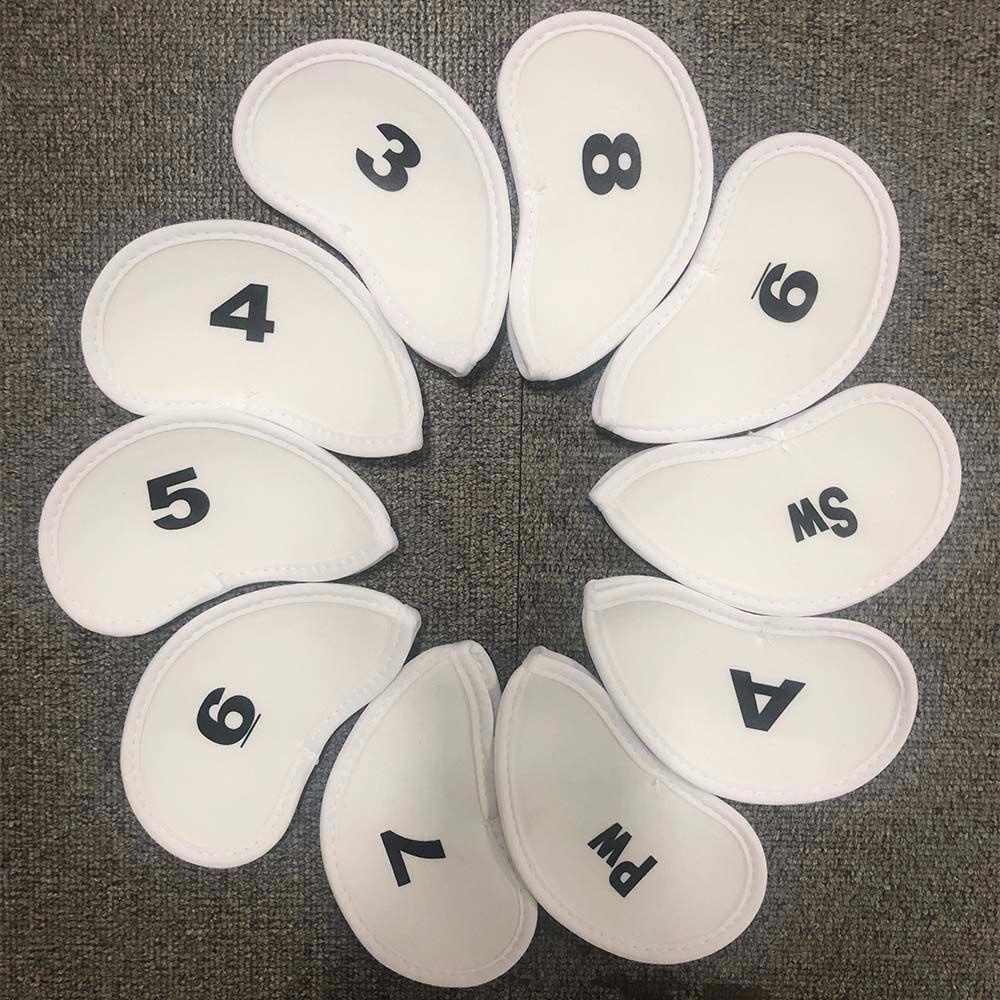 Set 10 Vỏ Bọc Bảo Vệ Đầu Gậy Đánh Golf Chất Liệu Sắt 3-SW