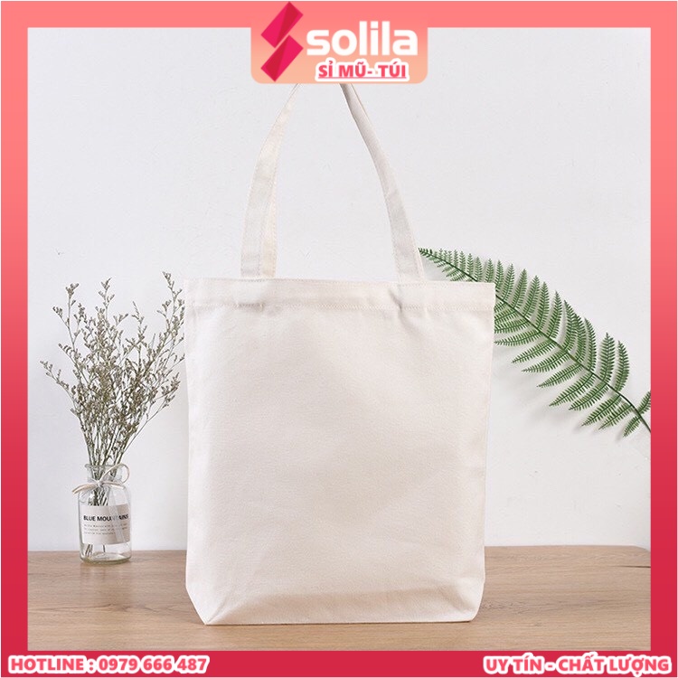 Túi tote vải canvas trơn không khóa, có khóa giá rẻ đẹp thời trang hàn quốc