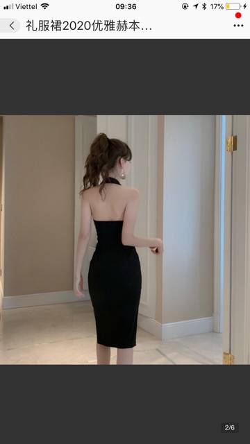 Váy thun cổ choàng xẻ hông