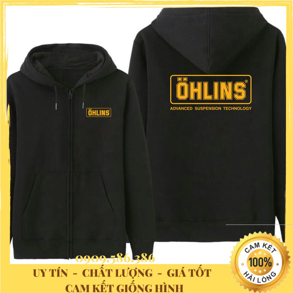 Áo hoodie nỉ ngoại khóa zip 🌟Freeship🌟 Áo Khoác OHLINS Hot Hot Hot