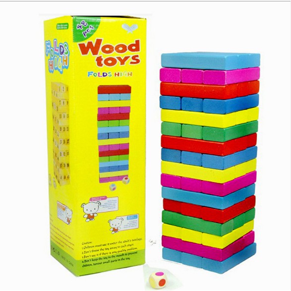 [Ana Kids] Rút gỗ màu 48 thanh loại lớn - Domino màu cho bé FRESHIP 99k