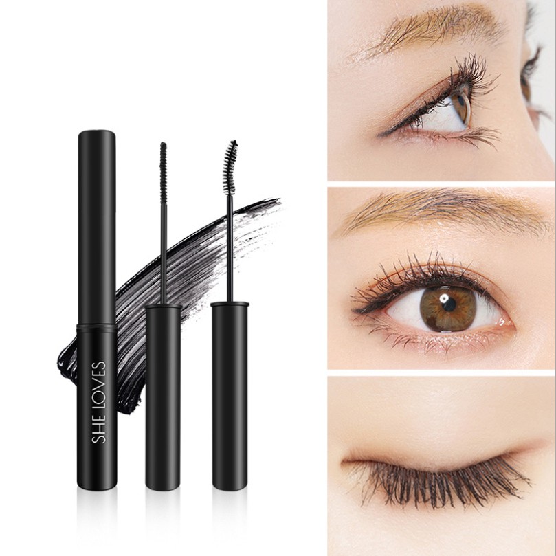 Mascara dài mi She Loves Lengthening chống nước sợi lụa 3D màu đen chuốt mi 6ml