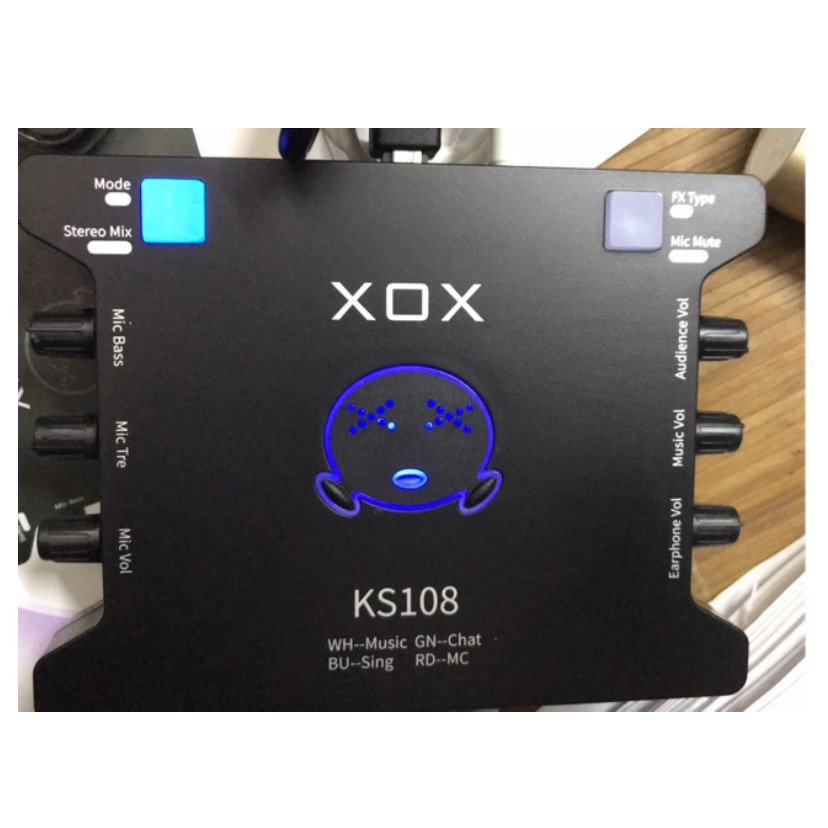 Sound Card XOX KS108 chuyên dùng cho thu âm, hát karaoke, Livestream, Phiên Bản Quốc Tế Có Tiếng Anh