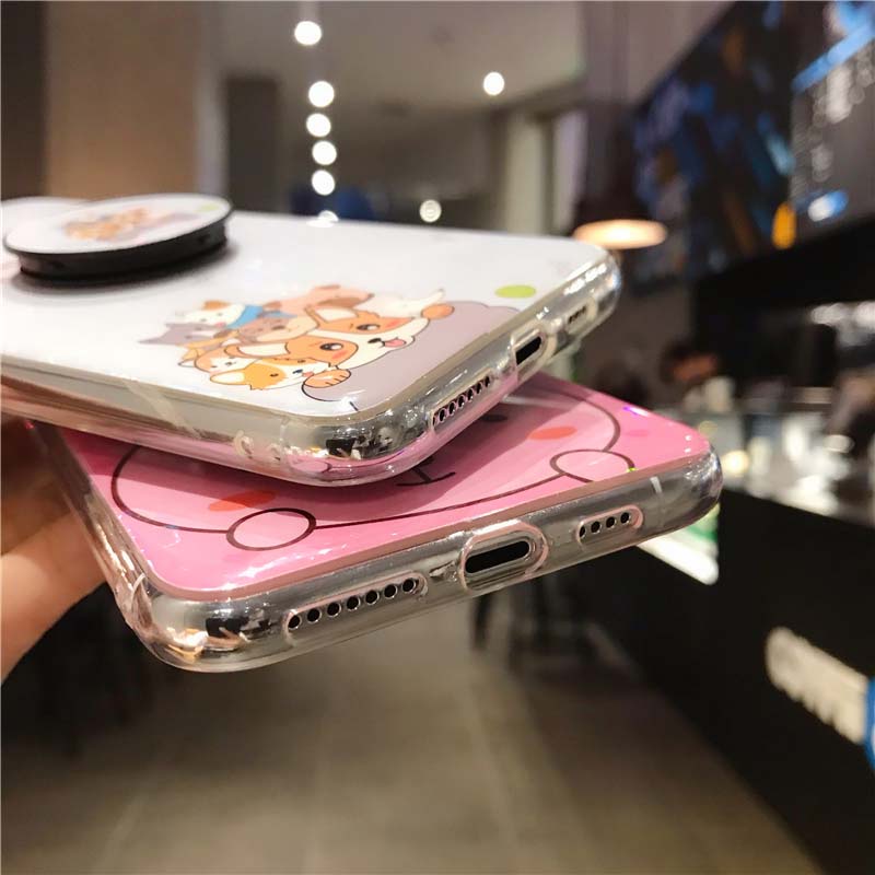 Ốp Điện Thoại Hình Chó/Gấu Dễ Thương Tích Hợp Giá Đỡ Cho Realme C35 C35