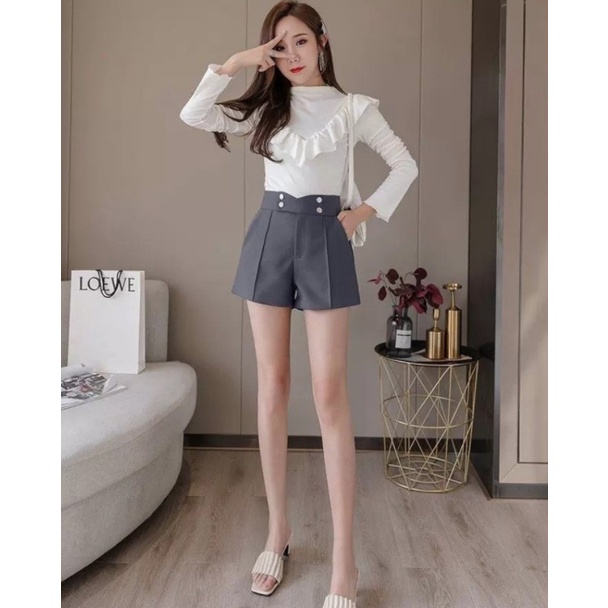 Quần Short Đùi Nữ Cạp Cao Đính Khuy sang chảnh SN2033
