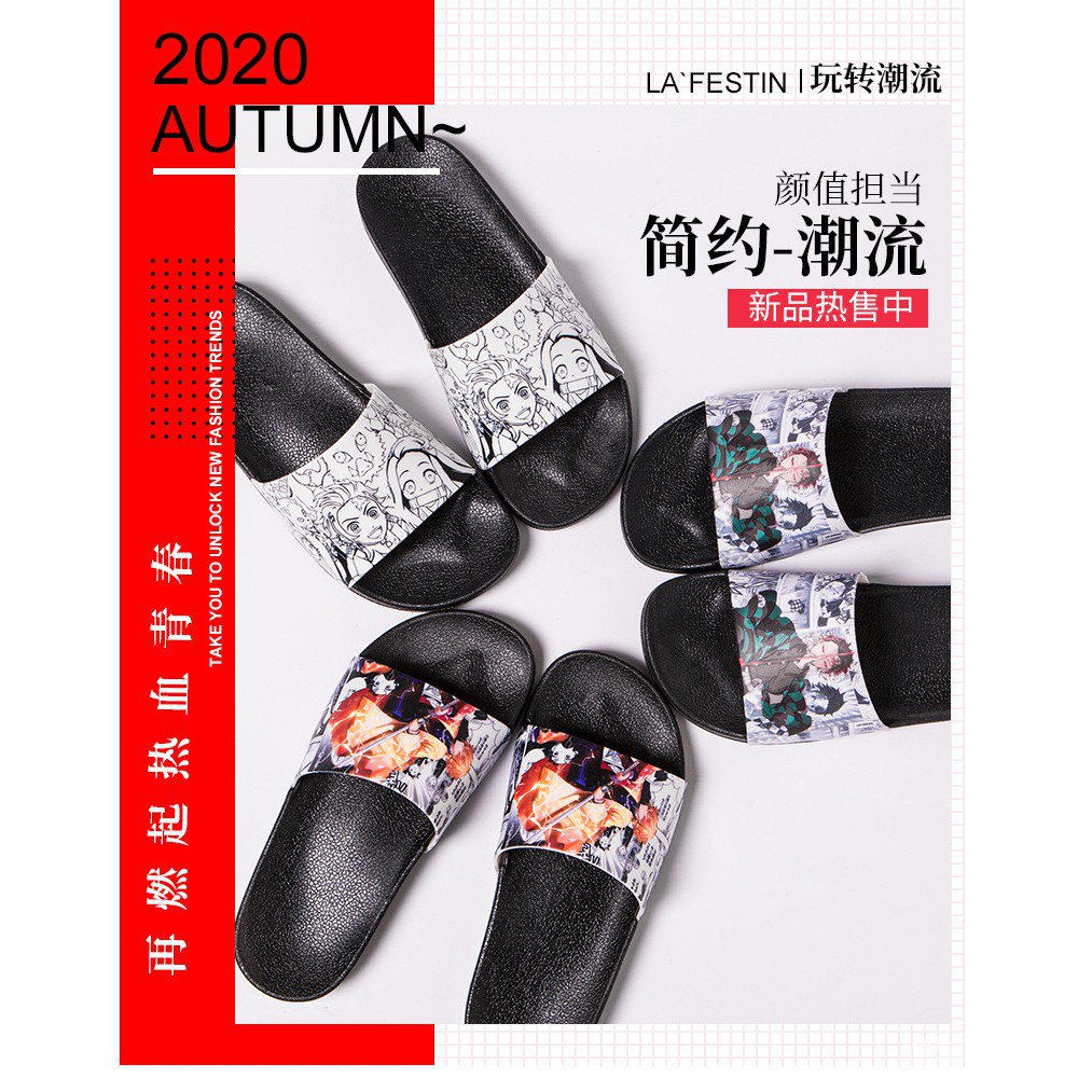 Dép Xỏ Ngón In Hình Anime Demon Slayer 'S Blade Hai Chiều