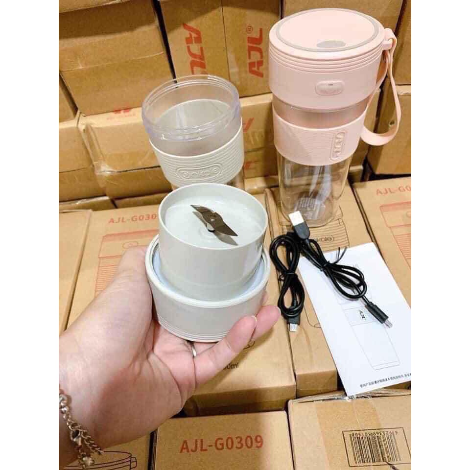 Máy xay sinh tố cầm tay làm ly đựng đồ uống 300ml Kt 90x188mm (ảnh thật)