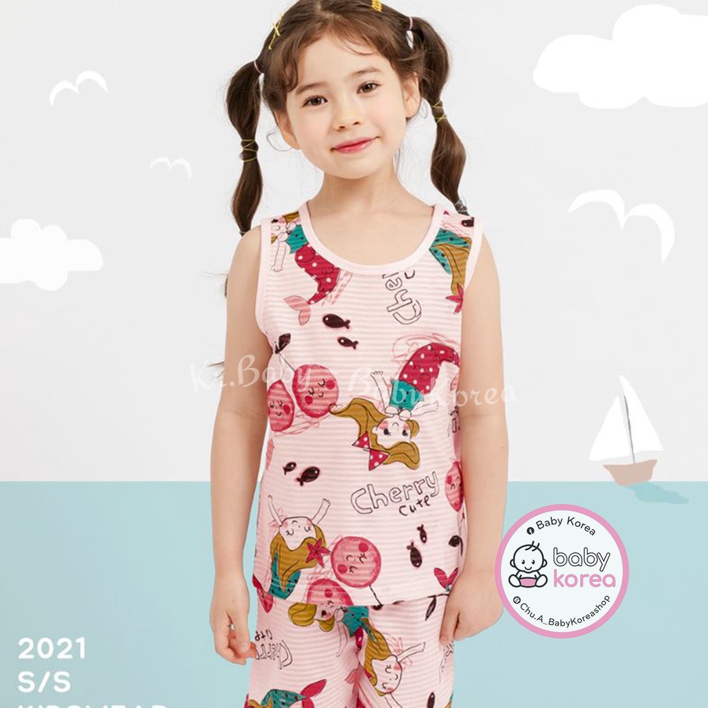 Bộ quần áo cotton giấy sát nách cho bé trai bé gái chất cotton mềm nhẹ siêu mát Hàn Quốc thời trang trẻ em BABY KOREA