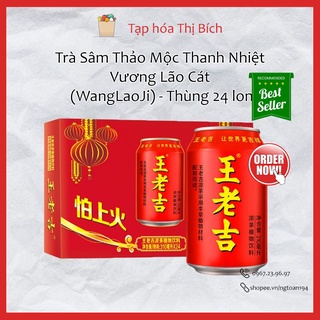 Trà sâm thảo mộc thanh nhiệt vương lão cát - thùng 24 lon