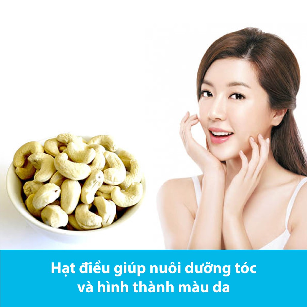 Hạt Điều Loại A Cồ Vỏ Lụa Rang Muối - Hộp 500g Nguyên Hạt