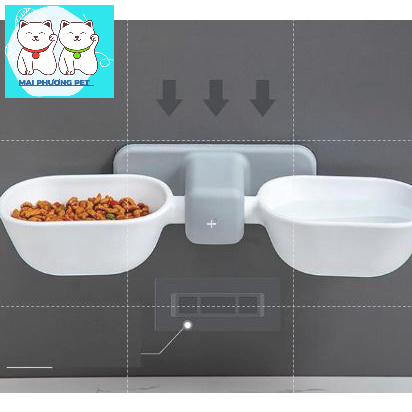Bát gắn dán tường cho thú cưng chó mèo maiphuongpetshop