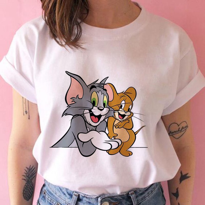 Bộ Nữ Tom&Jerry, Áo Thụng Chất Tici, Quần Kẻ Chất Vải Thô Free Size < 60kg