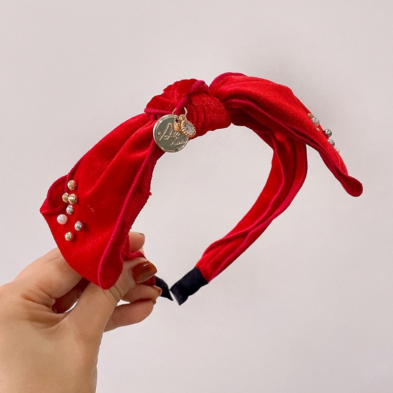 Bờm tóc đỏ xinh xắn cho bé diện Noel và Tết