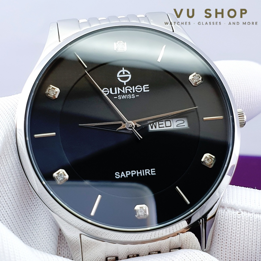 Đồng hồ nam SUNRISE 1109SB - Chính hãng, chống trầy