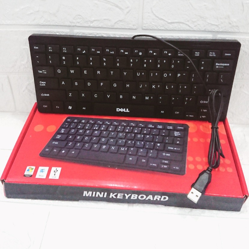 Bàn Phím Mini Dell Có Dây Cổng Usb Cho Laptop Máy Tính