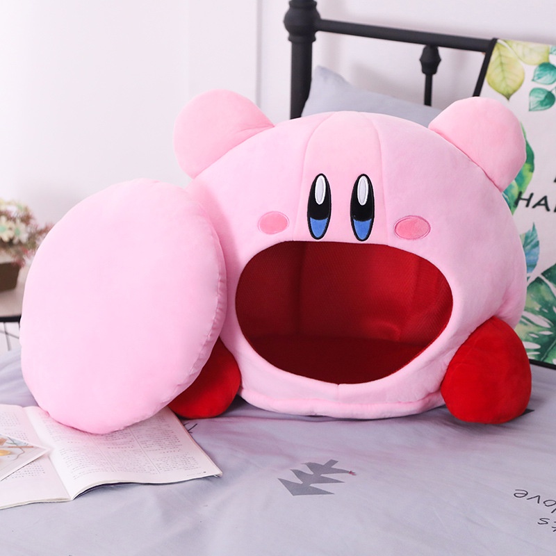 Gối ngủ tròng đầu chắn ánh sáng mềm mại hình nhân vật Kirby trang trí nhà cửa có thể làm tổ nhỏ cho cún cưng và mèo cưng