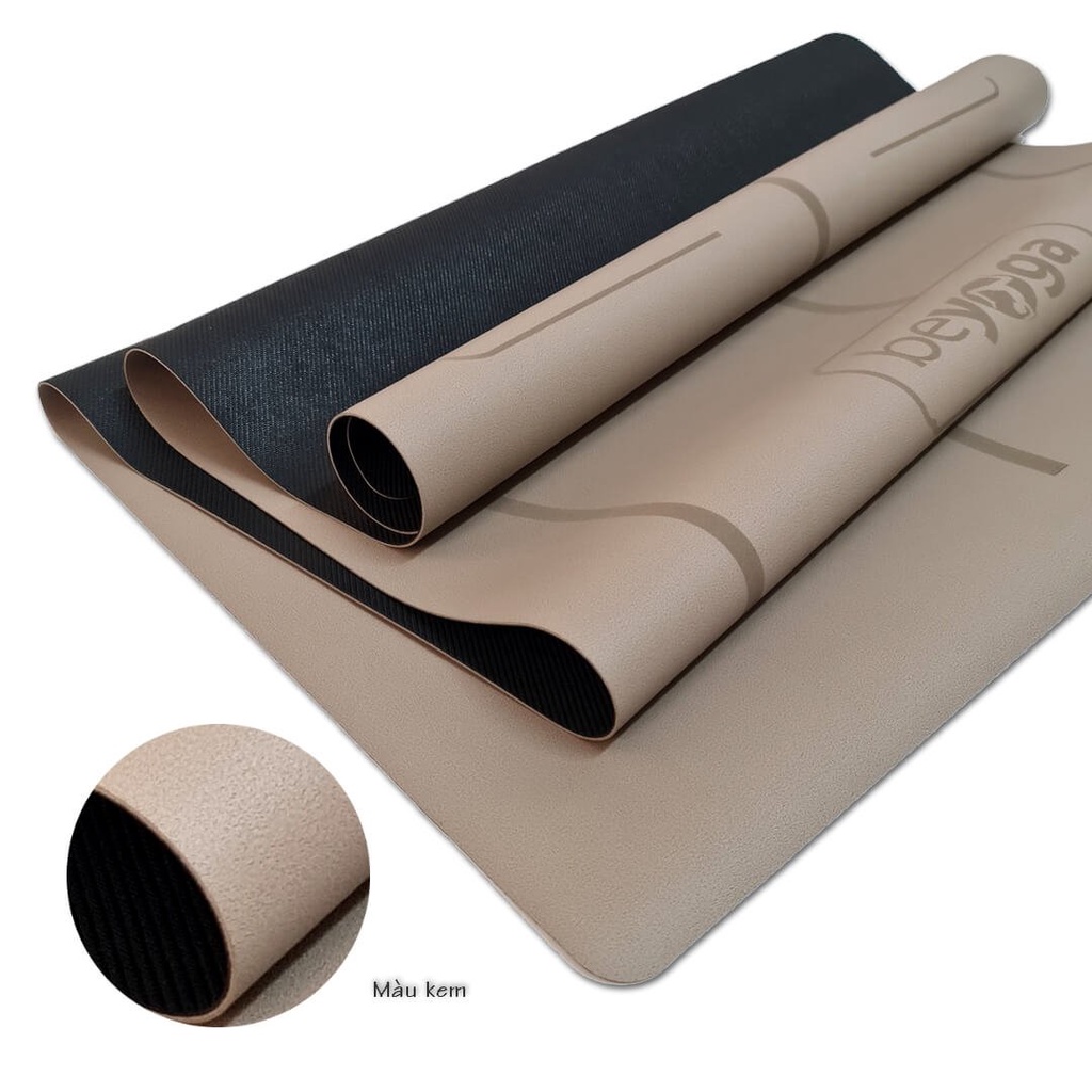 Thảm Yoga Cao Su Tự Nhiên Dày 5mm, Phiên Bản Mới, Cao Cấp, Chống Trơn Vượt Trội, Chống Bám Bẩn, beYoga Đài Loan