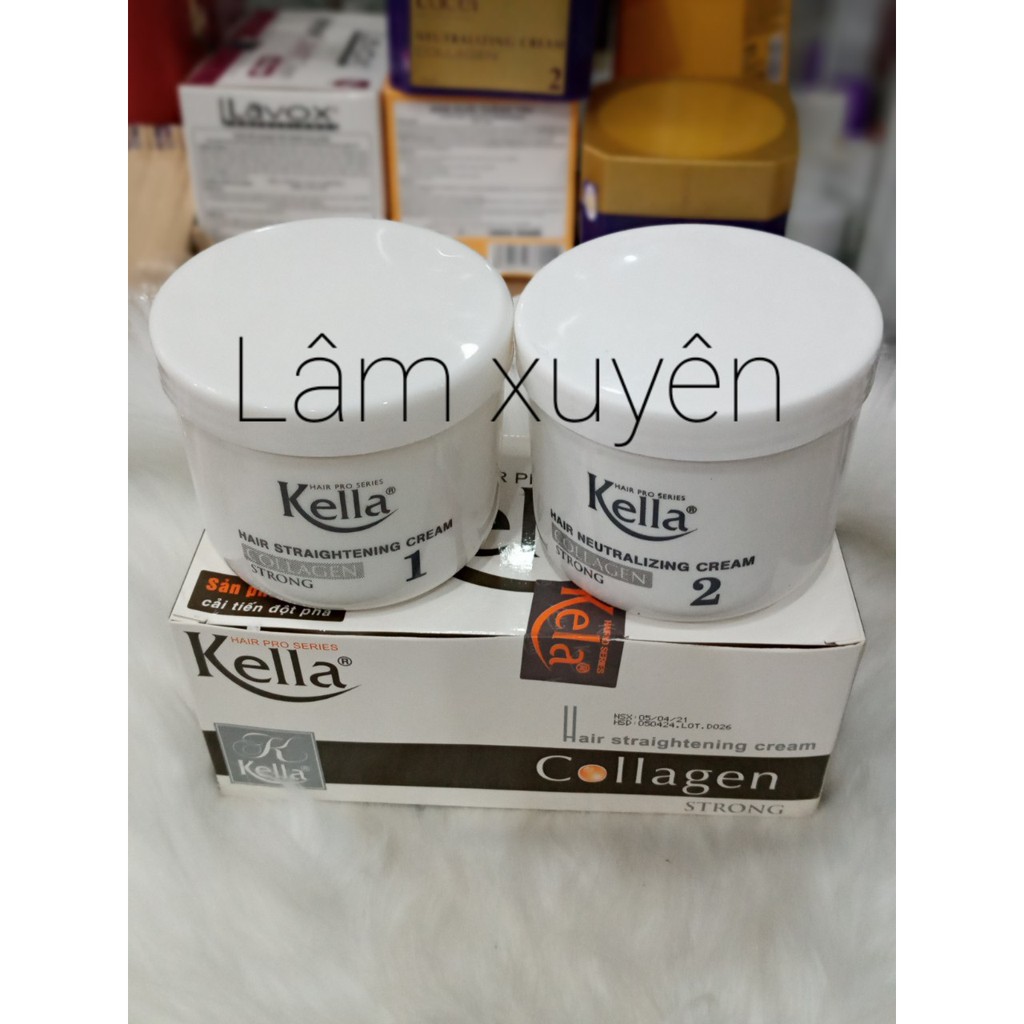 Thuốc duỗi ép tóc Kella Collagen 500ml xám ,vàng strong FREESHIP duỗi tóc thẳng tự nhiên ,mềm mượt ,giữ độ ẩm tóc khỏe