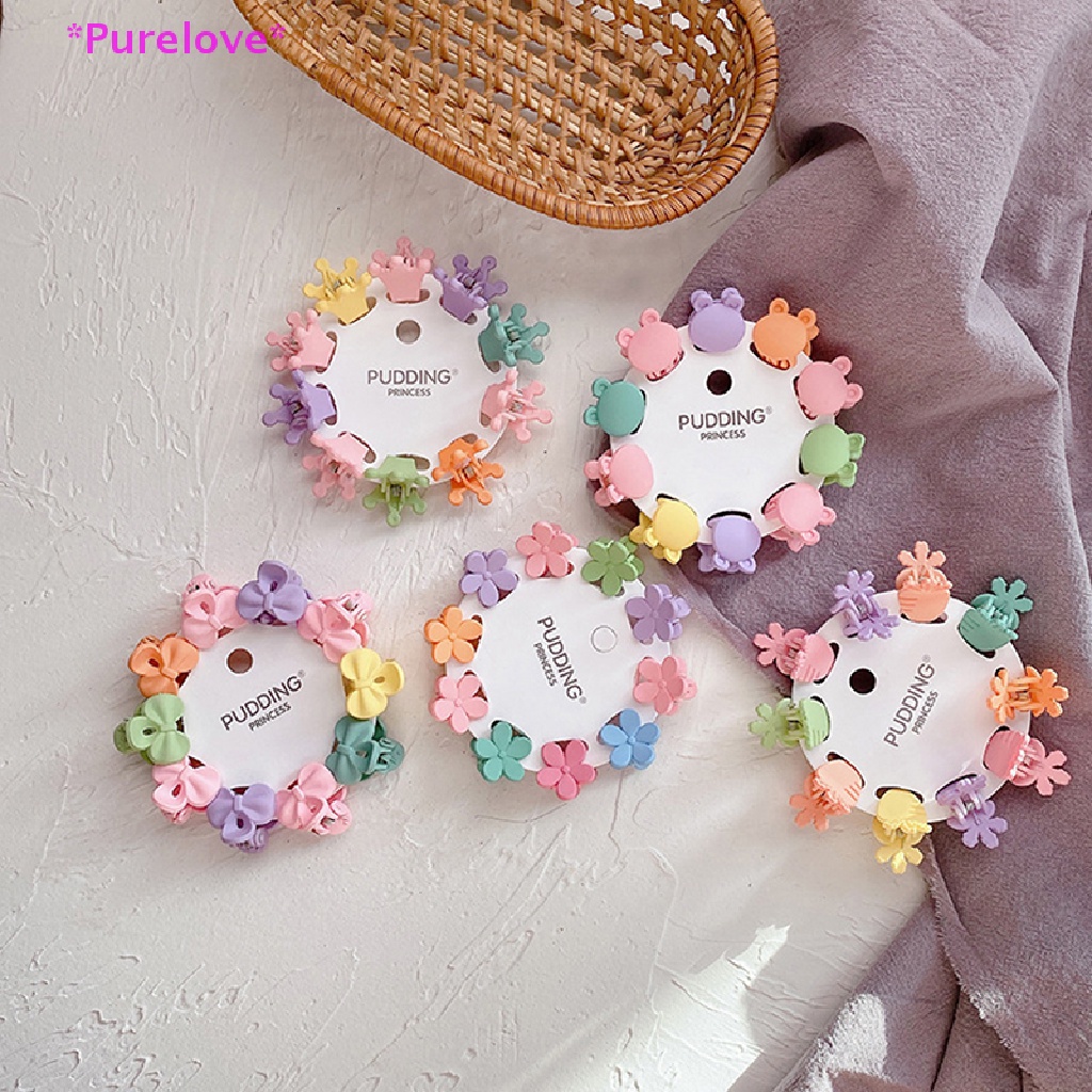 Set 10 Kẹp Tóc Hình Ngôi Sao / Bông Hoa Nhiều Màu Sắc Dễ Thương Cho Bé Gái Mới