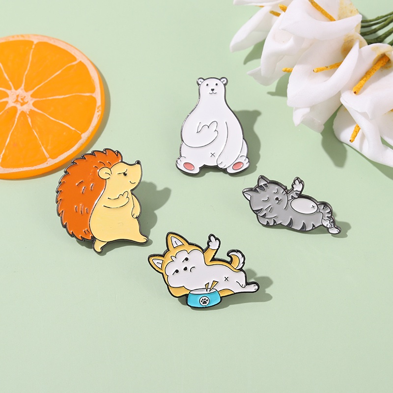 Ghim cài áo QIHE JEWELRY bằng hợp kim phong cách nhân vật hoạt hình 4 kiểu tùy chọn khác nhau dễ thương