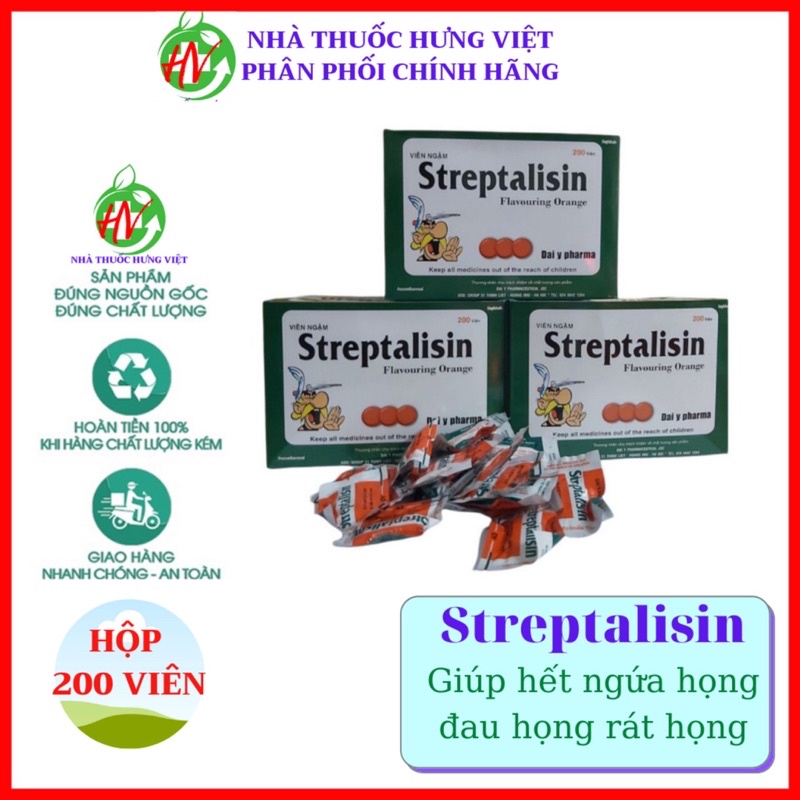 Viên Kẹo Ngậm Streptalisin tăng sức đề kháng, bảo vệ và làm ấm họng