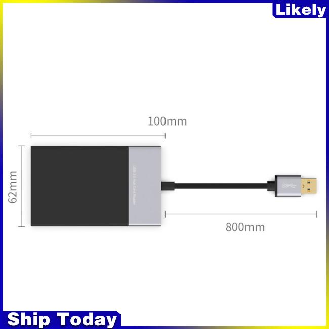 Đầu Đọc Thẻ Nhớ Chuyển Đổi 6 Trong 1 Từ Usb 3.0 Sang 2 Cổng Usb 3.0 Hub / Xqd / Sd / Tf / Cf