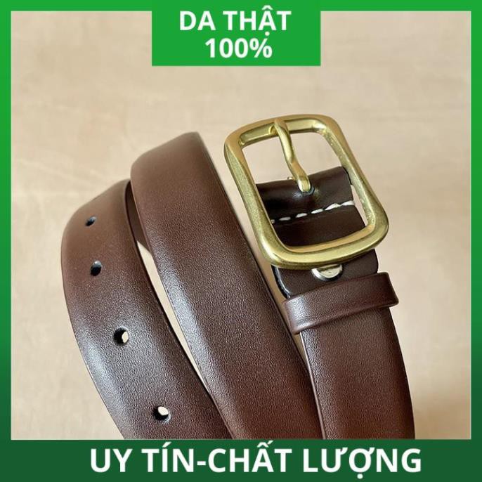 [ HÀNG CAO CẤP ] Thắt Lưng Nam Da Bò Mo Cạnh Size 3cm Mặt Khóa Đồng TM256