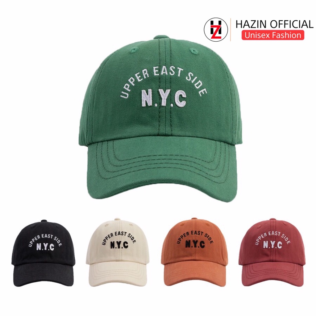 Mũ lưỡi trai HAZIN chất liệu vải kaki thêu chữ NYC cao cấp form chuẩn phong cách nón kết thời trang