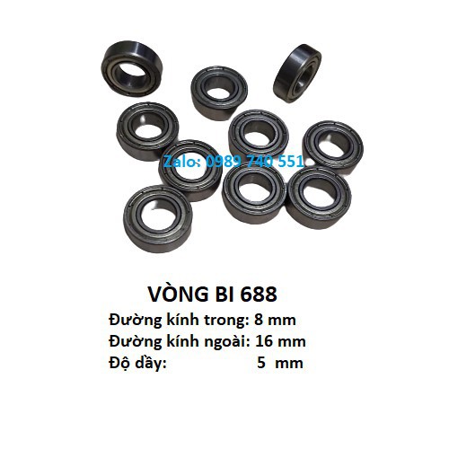 02 Vòng bi 688 RBI - Vòng bi thay thế cho bạc quạt