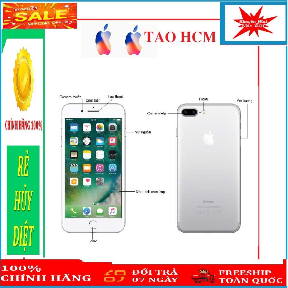 [Chính hãng] Điện thoại iPhone 7 - 32GB Quốc tế màu Vàng, Đen, Hồng, Bạc