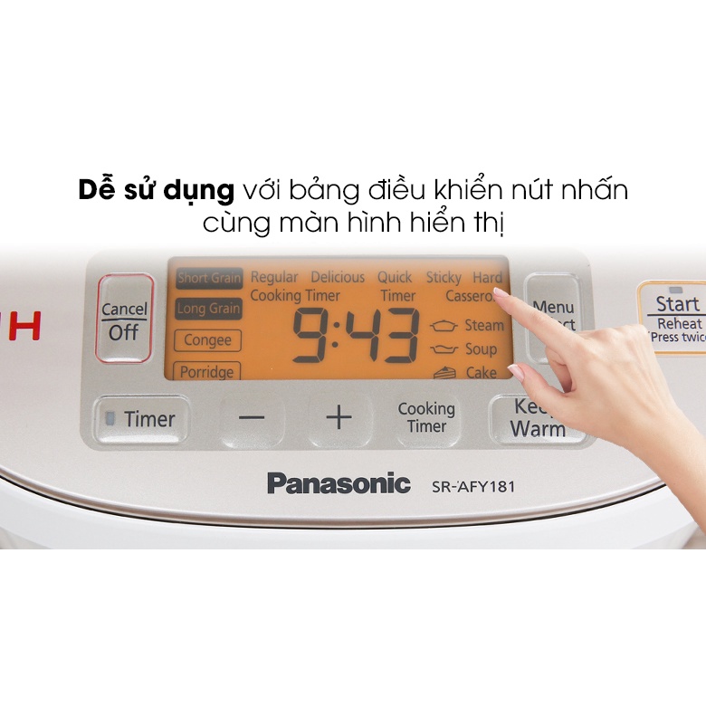 SR-AFY181WRA - Nồi cơm điện cao tần Panasonic 1.8 lít SR-AFY181WRA- Hàng chính hãng - Smart House