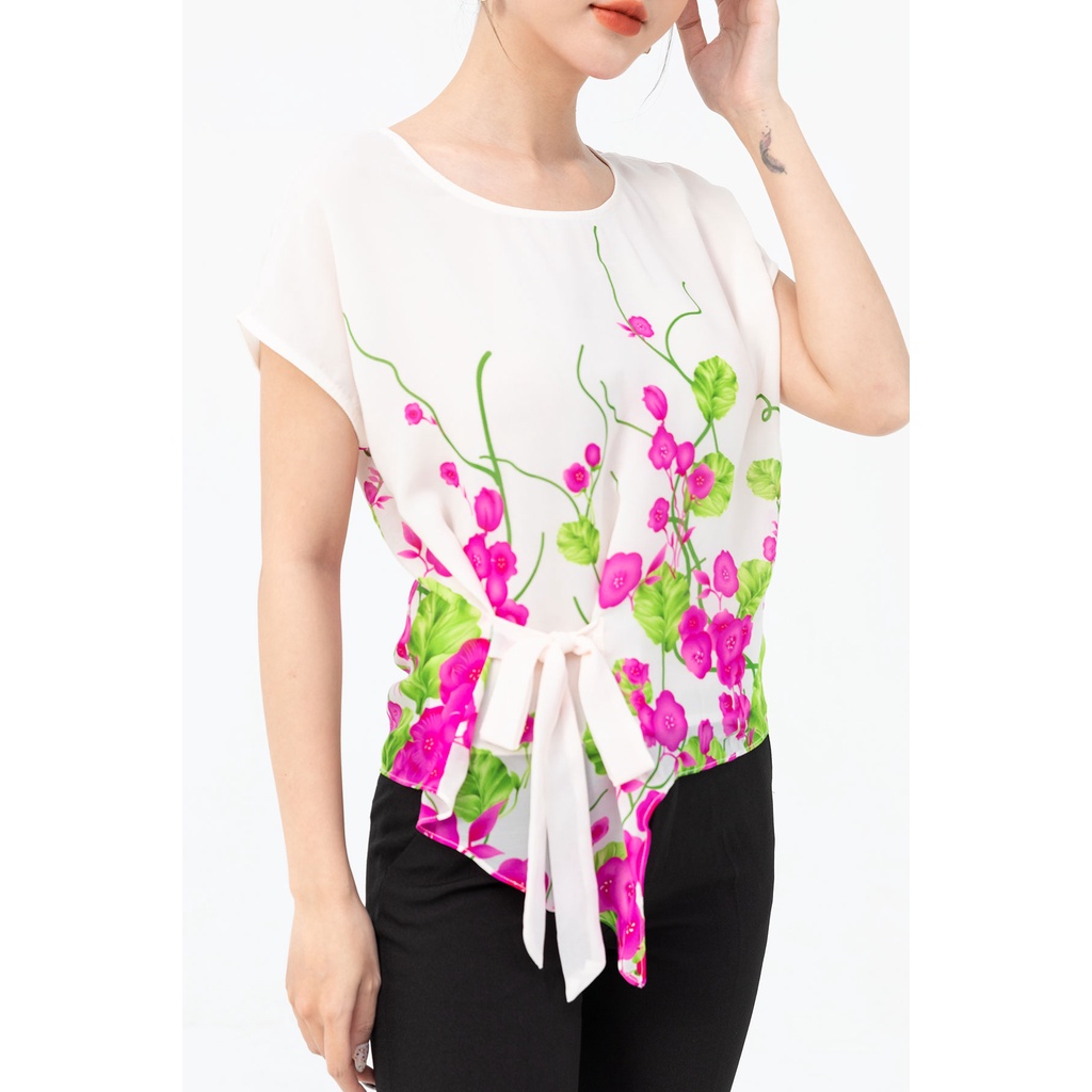 Áo nơ phối, vạt lệch LAMER L61B21H007 (nhiều màu)