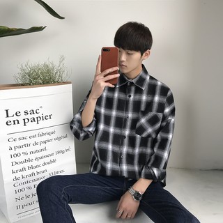 Áo sơ mi Flanel Caro Victory nam nữ màu đen trắng ASM3015C