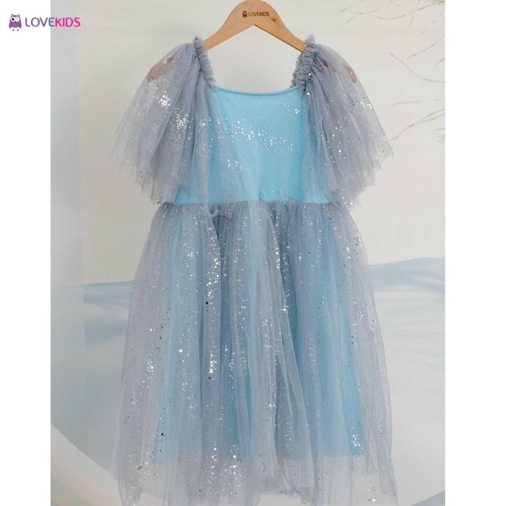Váy công chúa cổ vuông tay bồng S22 - Lovekids