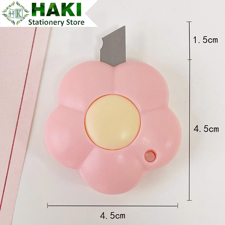 Dao rọc giấy mini hình bông hoa HAKI xinh xắn đáng yêu dọc giấy khui hàng Unboxing bông hoa ngộ nghĩnh D06