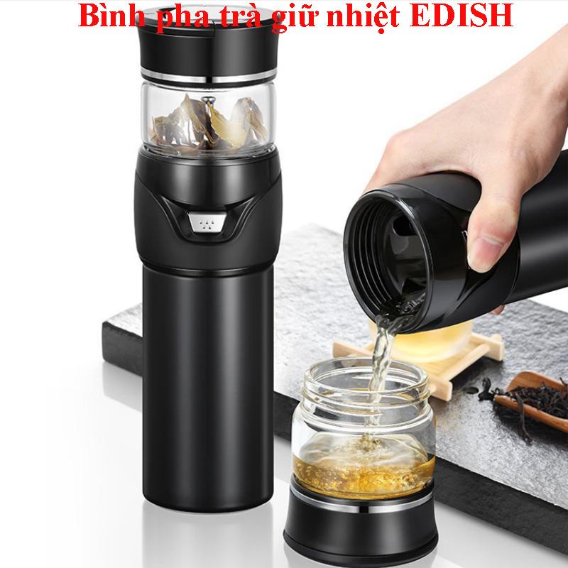 Bình pha trà có lưới lọc, Bình pha trà giữ nhiệt EDISH thiết kế sang trọng, Lõi lọc tiện dụng và an toàn, BH uy tín