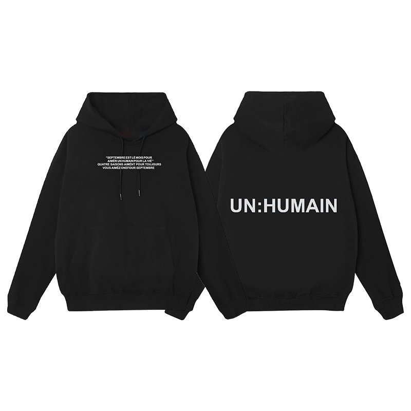 Áo Hoodie Un Humain Màu Đen