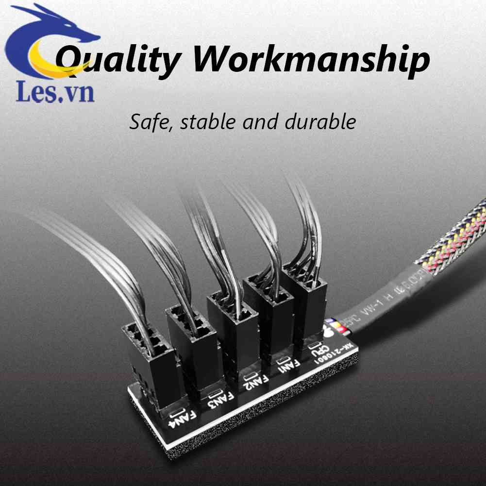 Cáp Chia Cổng Quạt Tản Nhiệt 1 Sang 5 4-Pin PWM CPU PC Ốp