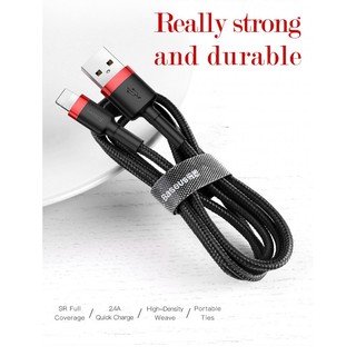 Cáp sạc iPhone  Baseus dài 1m 2.4A