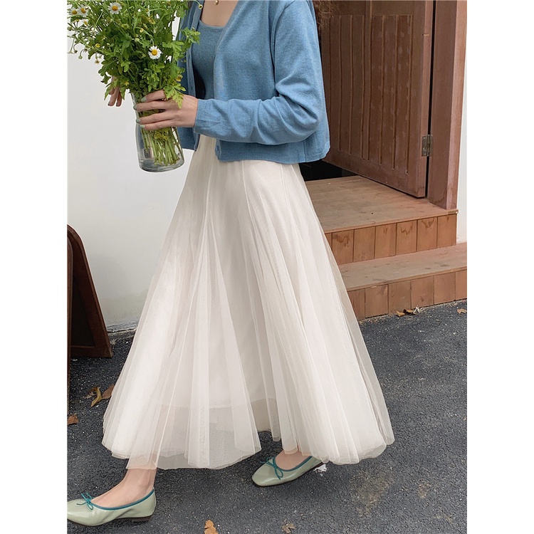 Chân Váy Chữ a Lưng Cao Phối Lưới Thời Trang Cho Nữ 49259