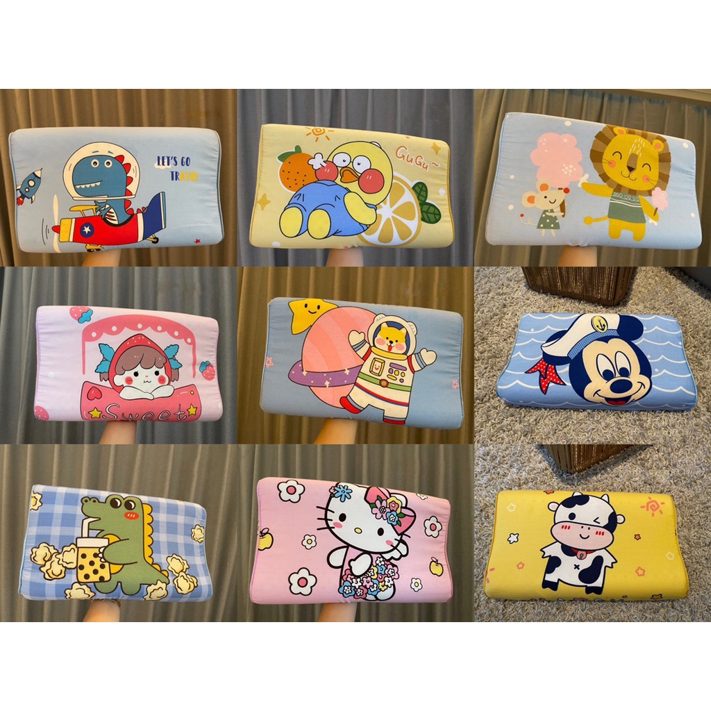Gối Cao Su Non Kèm Vỏ Cotton MAT Kháng Khuẩn Cho Bé