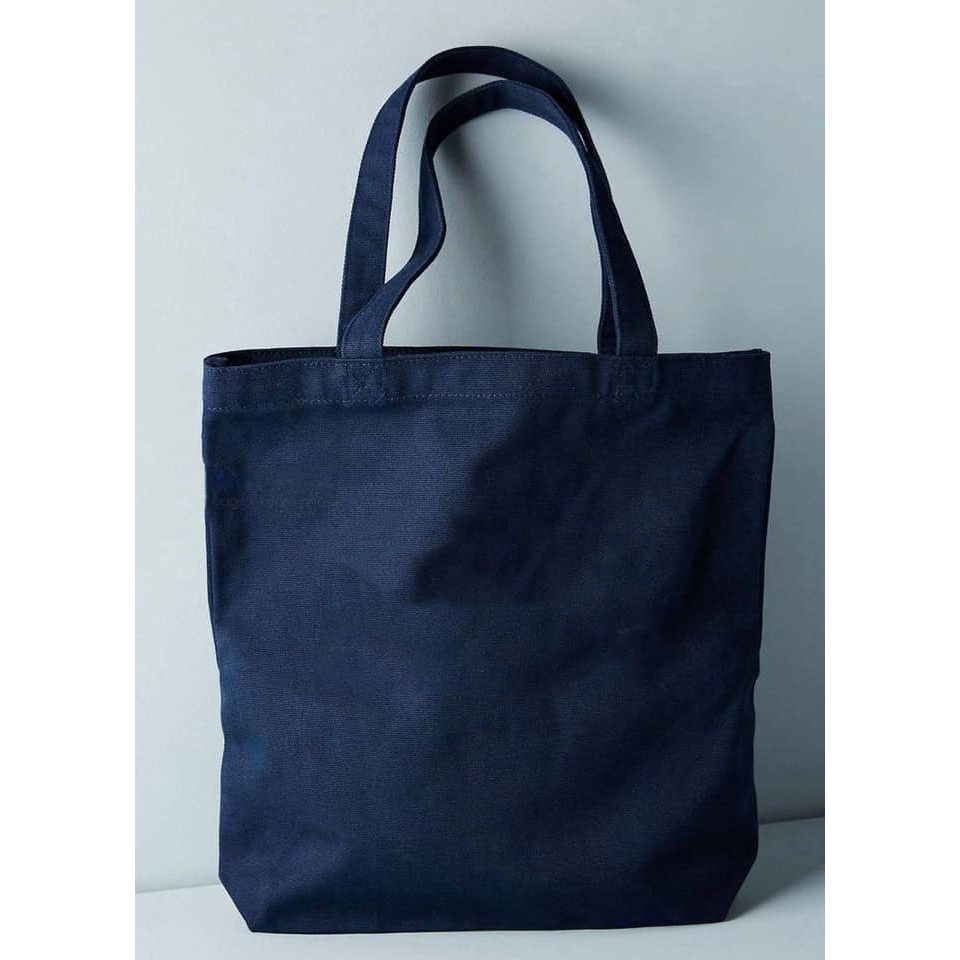 BST Túi Tote Vải Canvas in chữ đơn giản phong cách vintage Hàn Quốc