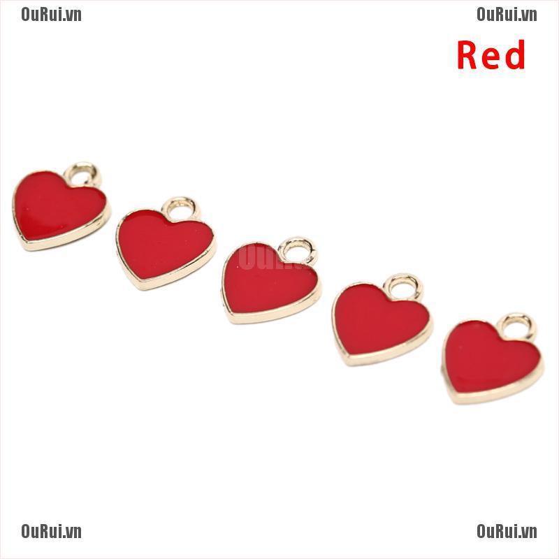 Bộ 20 Phụ Kiện Tráng Men Hình Trái Tim Nhiều Màu Sắc