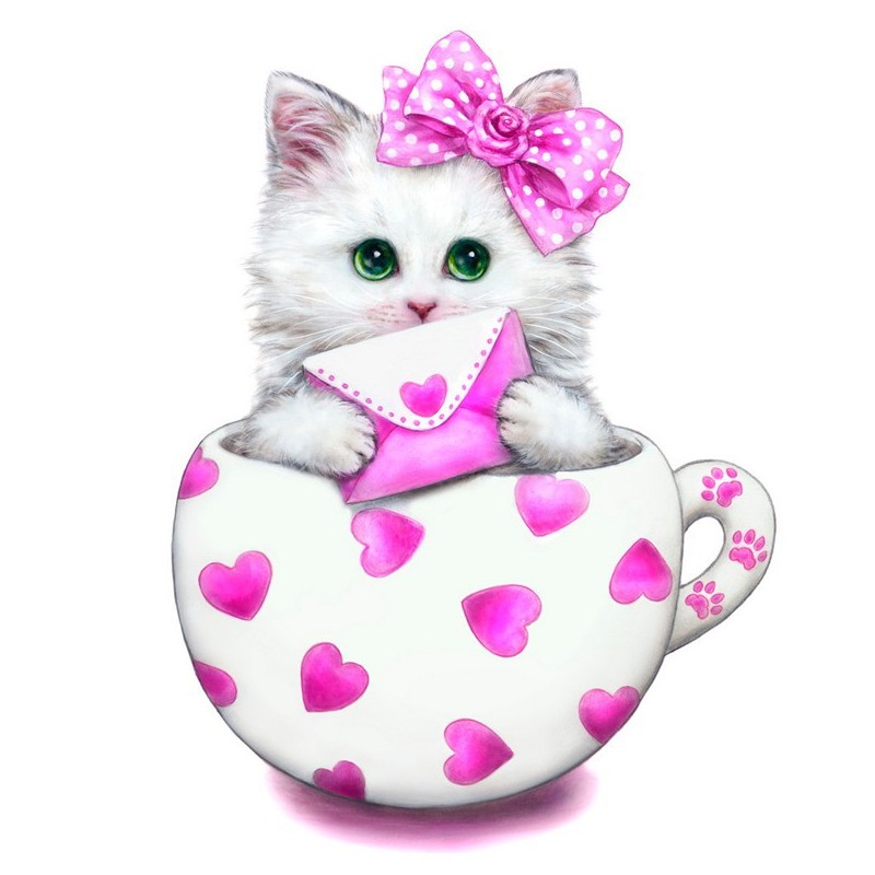 Bộ làm tranh thủ công đính đá hình chú mèo 5D | BigBuy360 - bigbuy360.vn