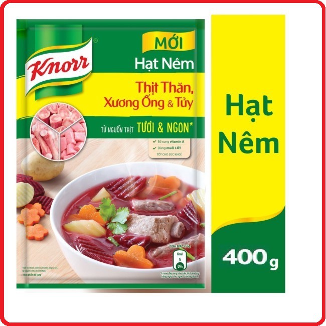 Hạt Nêm Knorr Thịt Thăn, Xương Ống và Tủy Bổ Sung Vitamin A 400G