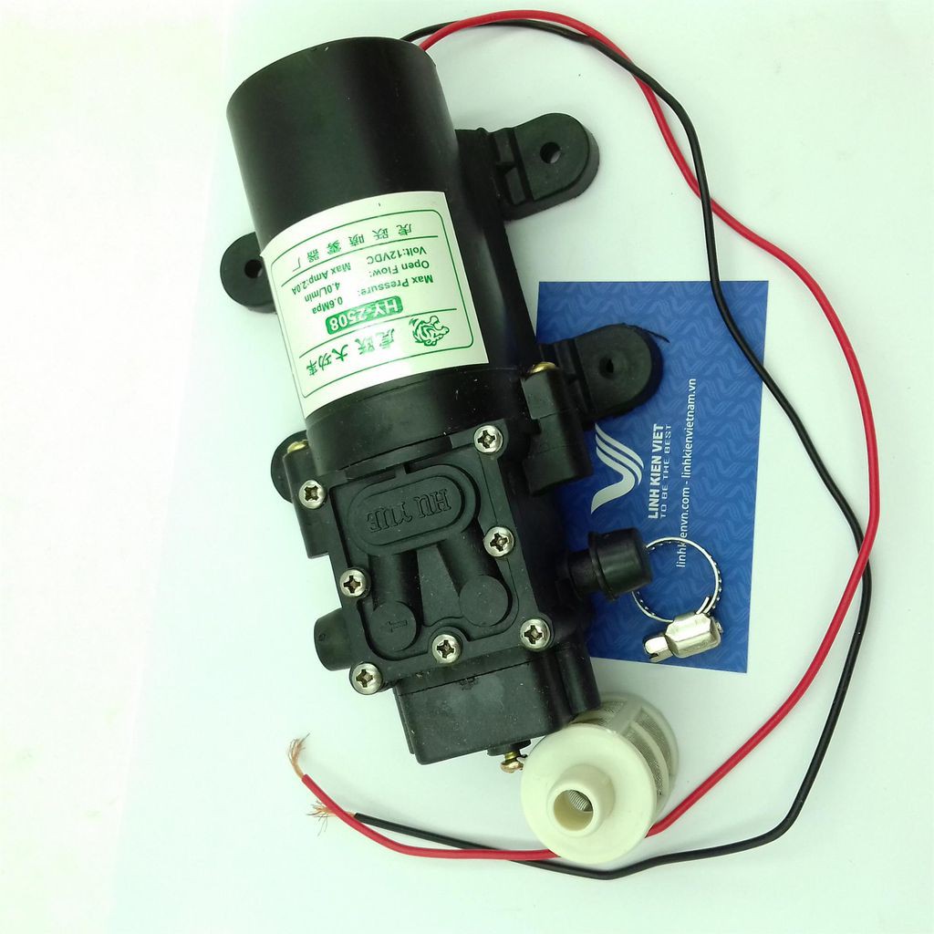 Máy bơm cao áp mini 12V 0.6 Mpa HY-2508 / Motor tăng áp HY-2508